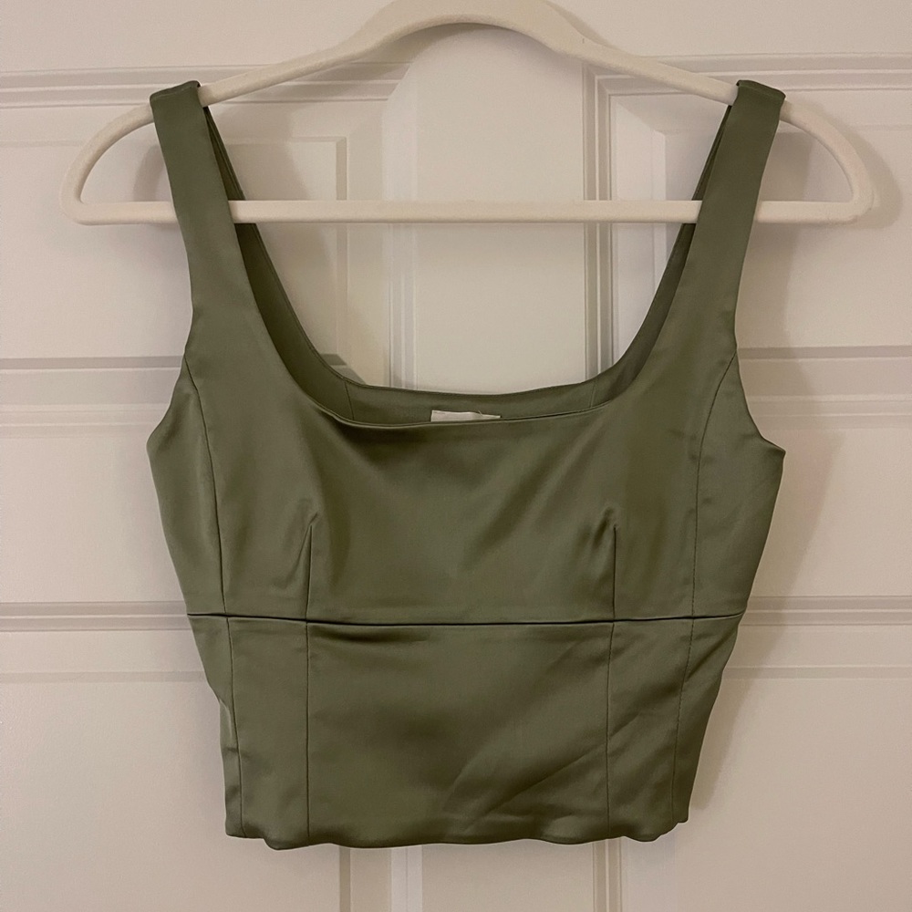 WLFRED SATIN BUSTIER TOP